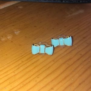 Teal ribbon earrings from Kate Spade